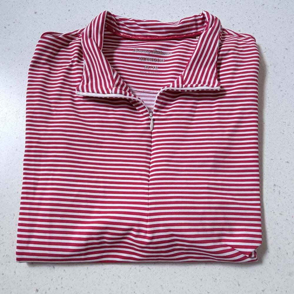 Women’s Tommy Bahama Islandzone XL Red White Stripe Sun Golf Sun Shirt Top